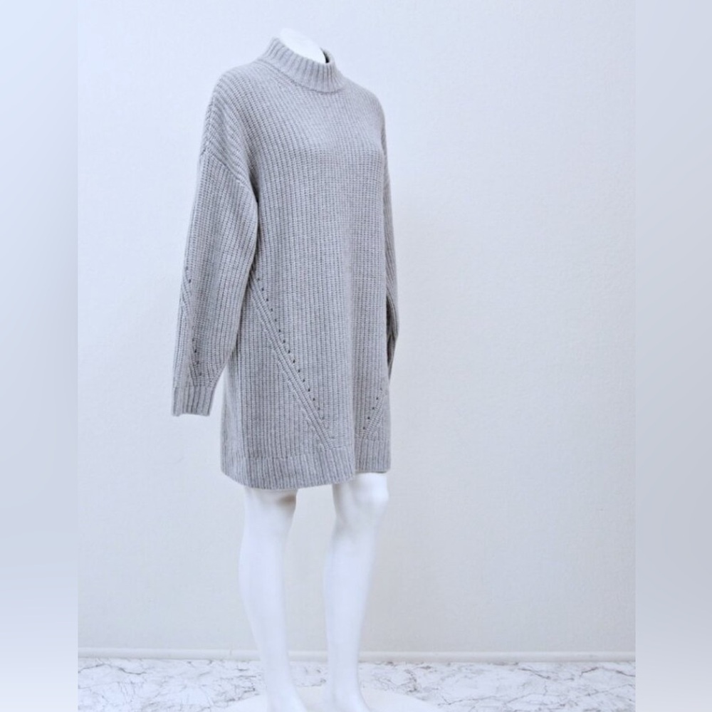 Outerknown Light Gray Turtleneck Sweater Dress